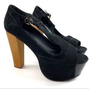 Jeffrey Campbell Havana  Last T Strap Wooden Heel